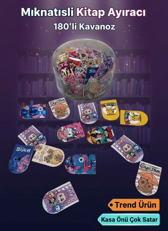 MIKNATISLI KİTAP AYIRACI / 180Lİ KAVANOZ